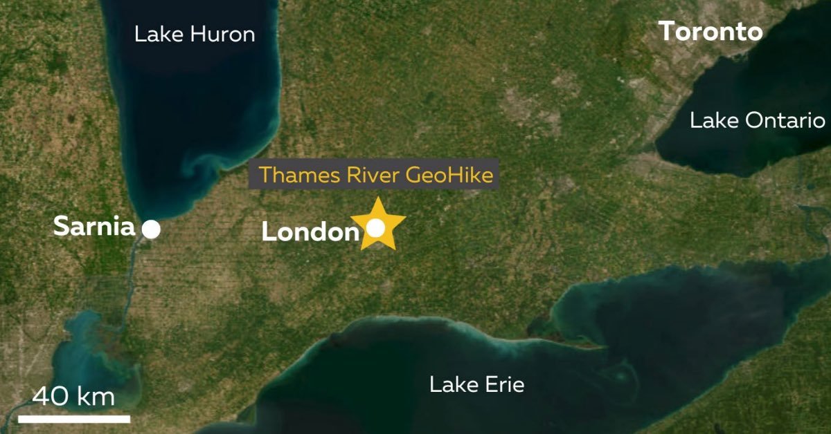 Map of Thames River GeoHike.